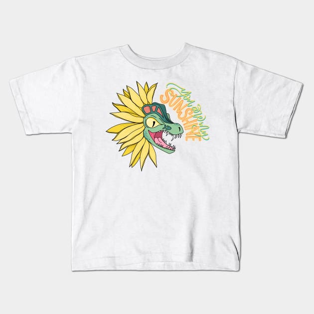 You are my Sunshine Dilophosaurus Kids T-Shirt by Thenerdlady